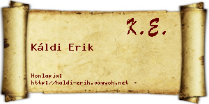 Káldi Erik névjegykártya