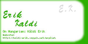 erik kaldi business card