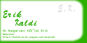 erik kaldi business card